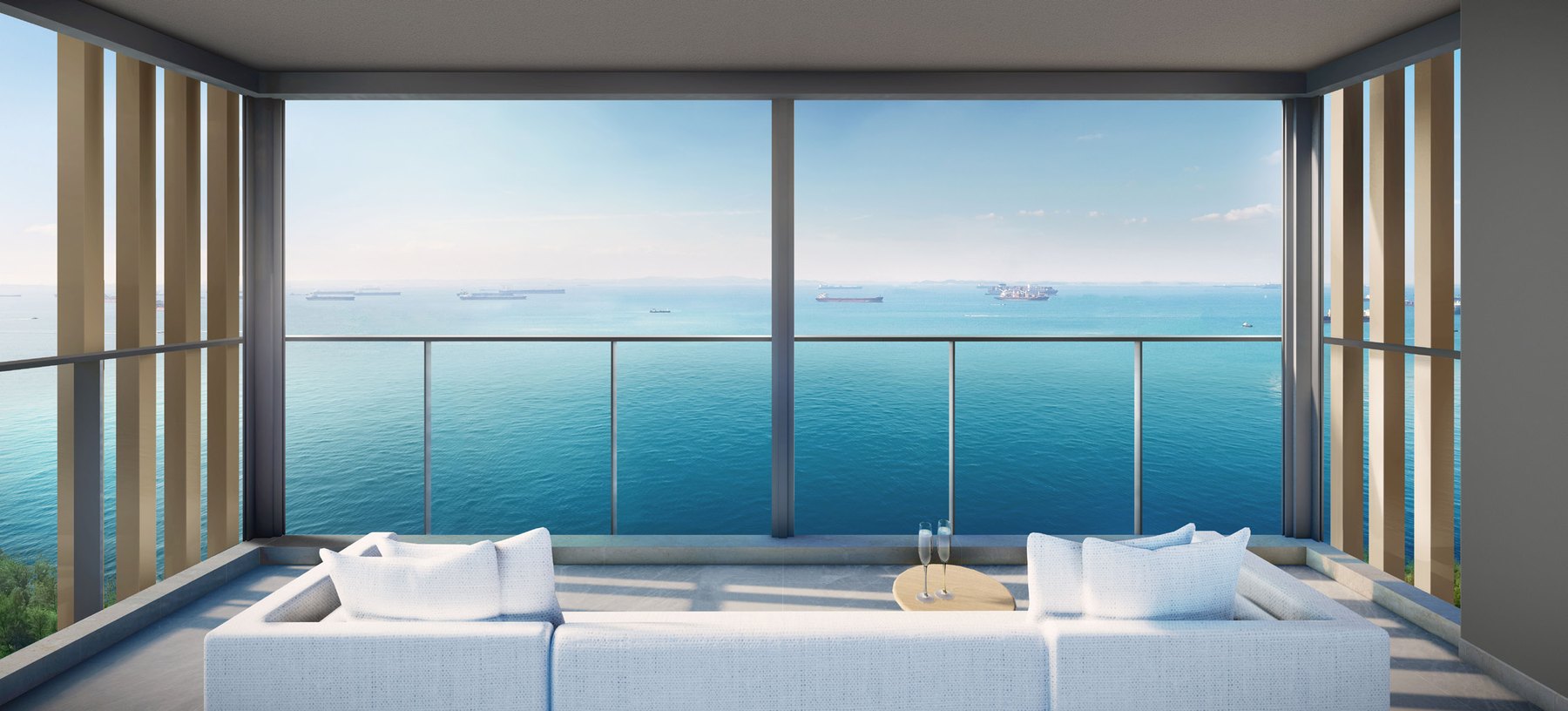 Balcony view over the sea from Meyer Blue (artist’s impression)