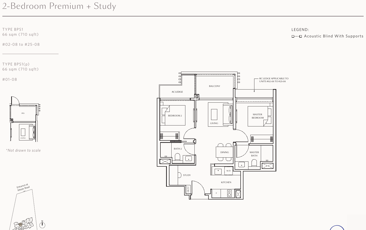 2-Bedroom Premium + Study · Type BPS1, 710 sqft