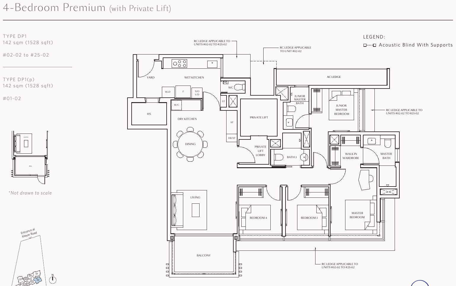 4-Bedroom Premium (private lift) · Type DP1, 1,528 sqft