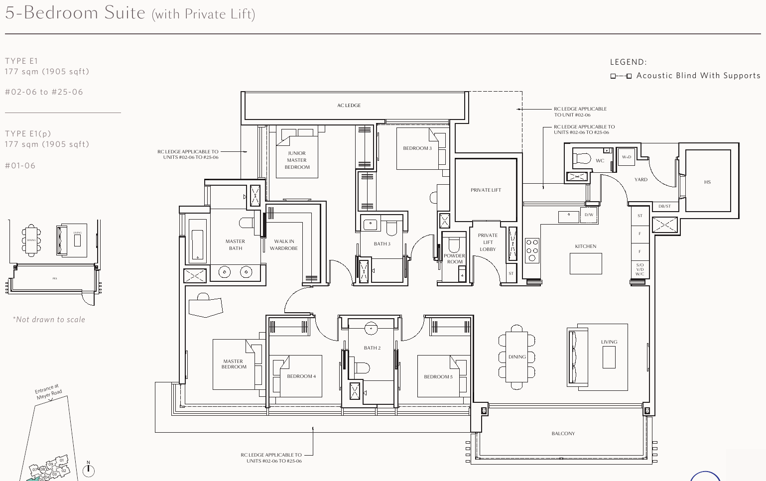 5-Bedroom Suite (private lift) · Type E1, 1,905 sqft