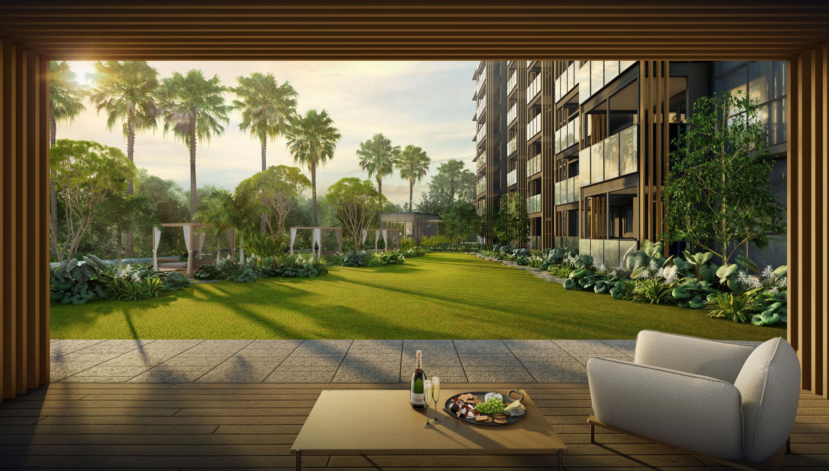 Wellness Pavilion and lawn (artist’s impression)